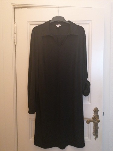 Schwarzes hemdblusenkleid - schwarzes,