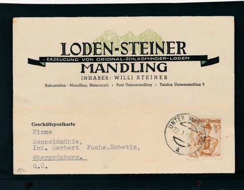 Trachten-Geschäfts-Postkarte