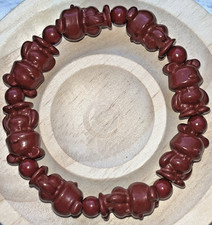 Teddybär Zinnober Armband Stretcharmband Edelstein Kristall Heilstein 12 mm