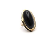 VINTAGE RING GOLD 585 ONYX