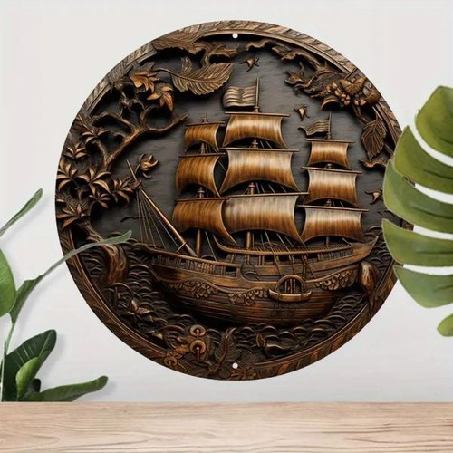 Blechschild rund schiff - blechschild,