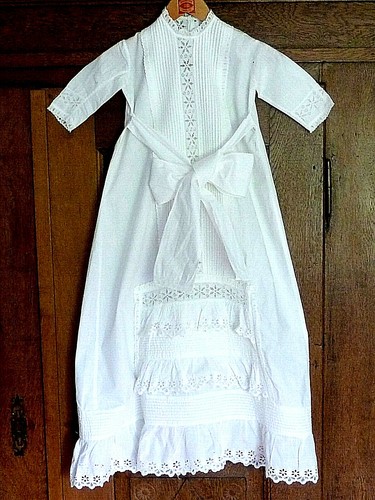 Antikes langes taufkleid mit - taufkleid,