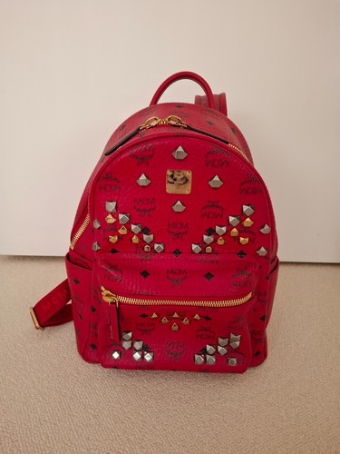 Mcm rucksack rot mit nieten - rucksack,