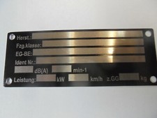 Typenschild spz für - spz.für, motorrad