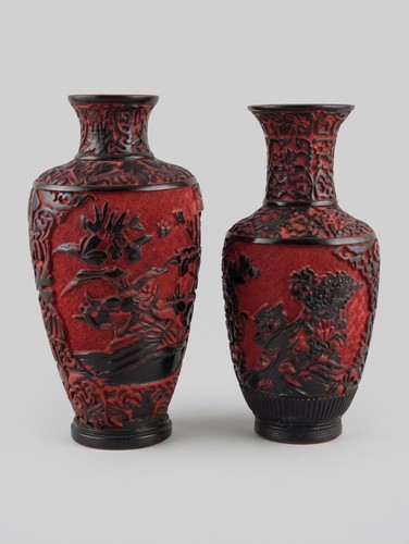 Lackvase rot schwarzlack - 2*lackvase, rot-schwarzlack