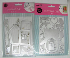 2 er Set Stanzschablone Motiv Katze Haus Basteln Metall ca. 10x15cm