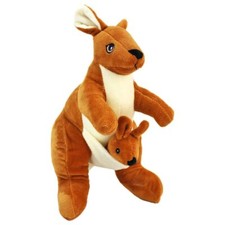 Känguru Kuscheltier mit Baby - ca. 23 cm Plüschtier Stofftier kuschelig weich