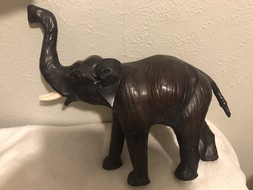 Lederelefant dekofigur - lederelefant,