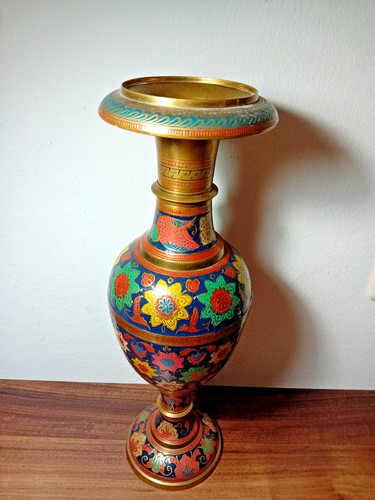 Große schwere messing vase - große,