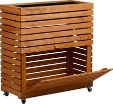 Dobar Hochbeet Rolla Pflanzbeet Kräuterbeet Blumenbeet braun