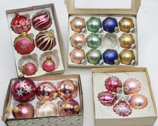 Alte GLASKUGEL GLanz Matt Glitterdekor 30tlg. Weihnachtsschmuck Weihnachtskugel