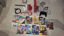 Nintendo Wii In Rot + 11 Spiele + 2 Fernbedienungen + Classic Controller Bundle