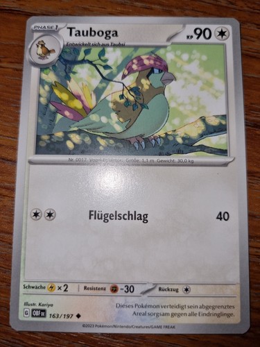 Pokémonkarte tauboga 163 197 - pokémonkarte,