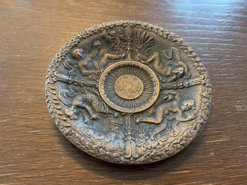 Teller bronze relief vier - relief,
