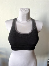 GYMSHARK Sport-BH schwarz-grau