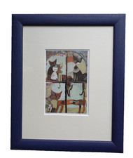 Rosina Wachtmeister, Bild Katzen in hochwertigem Holzrahmen/Glas