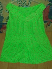 Italy  stylisches  Damen Träger Top Tunika  A Form neon grün  Gr 48/50