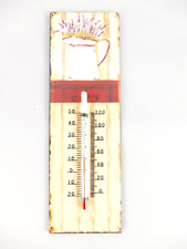 Blech Garten Thermometer  25x8 cm Lavendel - Shabby Style innen + aussen
