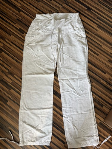 Mama leinenhose weiß gr - h&m,