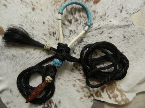Natural rawhide bosal with - natural,