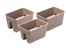 Prosperplast Geländertopf (Rechteckig, mocca, 396x272x225 mm) - B-Ware sehr gut