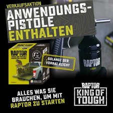 Raptor Lack Beschichtung 4er Set inkl Original Raptor UBS Pistole/ Farbe wählbar