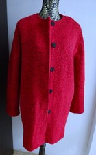 Designer roter Mantel  aus Frankreich  Boucle Wolle Stoff , wie neu. Gr.48