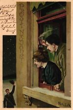 Neujahr, Ehepaar am Fenster