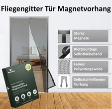 Fliegengitter Magnetvorhang Tür 90 cm x 200 cm Insektenschutz Gitter Magnetisch