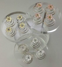 6 / 12 x Blumen-Curlies mit Strass-Stein Hair Swirl Farbe wählbar Haarspiralen