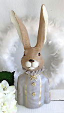 Großer Osterhase Hase Büste Hasenbüste Hasenkopf Hasemama, H: 40 cm,Grau  Gold