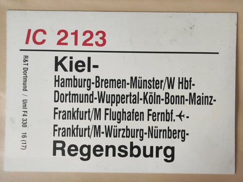Zuglaufschild 2123 - zuglaufschild,