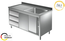 Spülschrank 1 Becken und Schubladen ALLE GRÖßEN Gastrospüle Spüle Edelstahlspüle