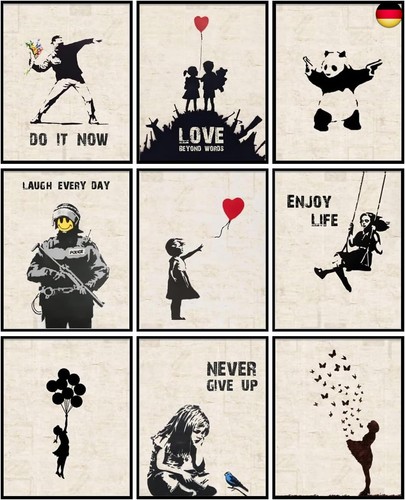 9er set banksy wand - set,