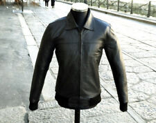 Herren Lederjacke bomber Fonzie schwarz 70 jahre style Guendj Milano