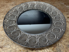 großer Kerzenteller mit Spiegel silberfarben Metall orientalisch Durchm. 48 cm