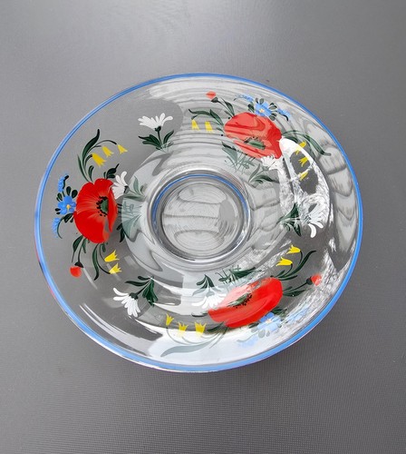 Handbemalte glasschale mit - glasschale,