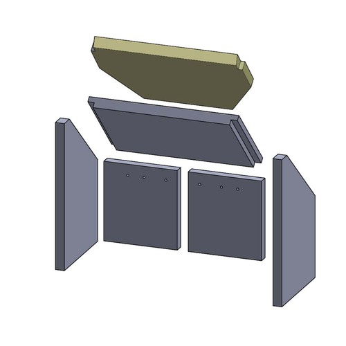 Heizgasumlenkplatte oben 425 - , x