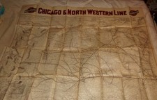1928 CHICAGO & NORTH WESTERN LINE EISENBAHNKARTE