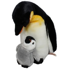 Teddy-Hermann Hübscher Kaiserpinguin mit Baby Kuscheltier 25&12cm Gebraucht