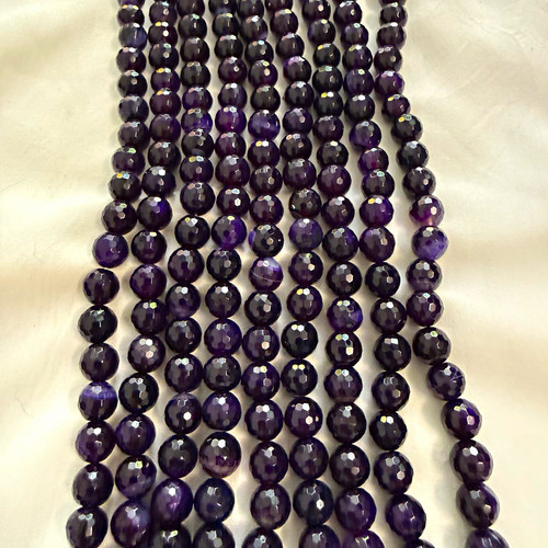 Lila amethyst perlen rund - lila,