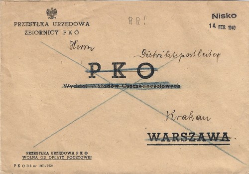 Brief nisko notstempel 1940 - gg,