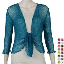 Damen Netzjäckchen Bolero 3/4 Arm viele Farben 36-40 One Size