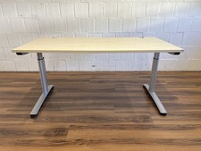 Wini Schreibtisch 160x80cm Ahorn grau höhenverstellbar Kabelwanne
