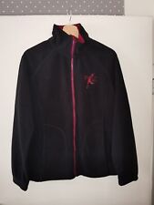 Schwarz-Pink dicke "Sylt Collection" Basic Langarm Fleece Strickjacke in L