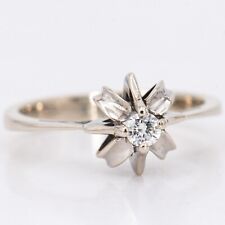 Gr. 54 - Solitaire Diamant 0,12 ct. Damenring 585/14K Gelb- & Weißgold