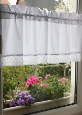 Scheibengardine Weiß mit Batistspitze - Höhe 36+4 cm - div. Breiten