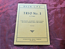 CARL PHILIPP EMANUEL BACH Trio No. 3 in G major for Flute Clarinet and Piano