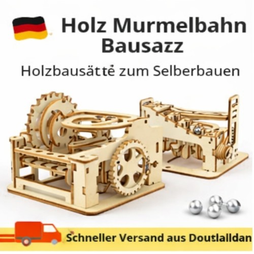 Holz murmelbahn bausatz - 3d,