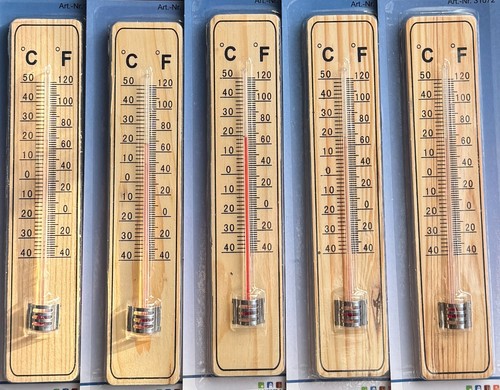 Thermometer 20cm holz - 20cm,